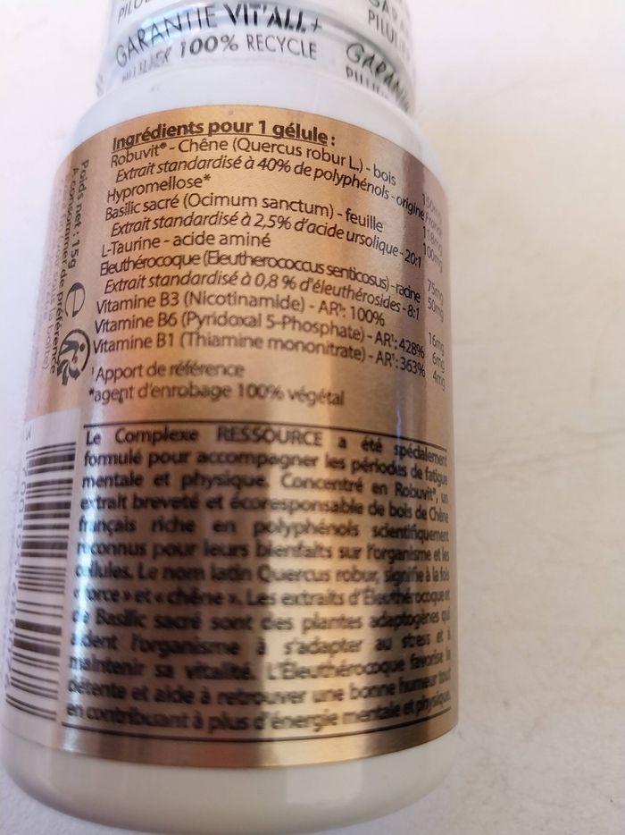 complément alimentaire, vitalité,énergie,Ressource force mentale et physique, - photo numéro 3