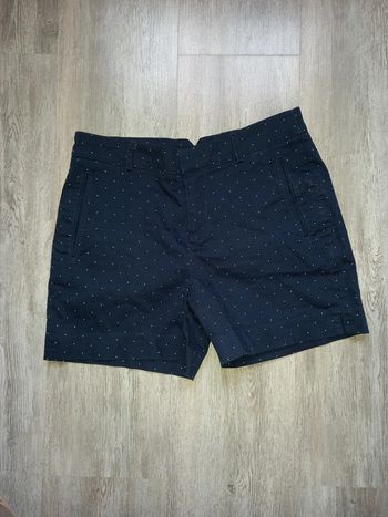 short bleu marin à pois blanc kiabi taille 38