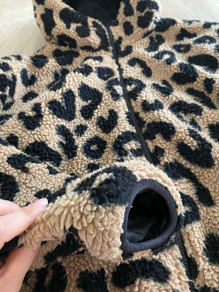 Veste/manteau sherpa léopard - photo numéro 2