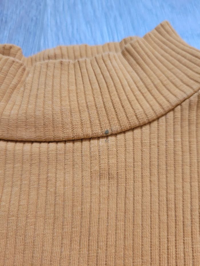 Pull côtelé jaune moutarde - photo numéro 4