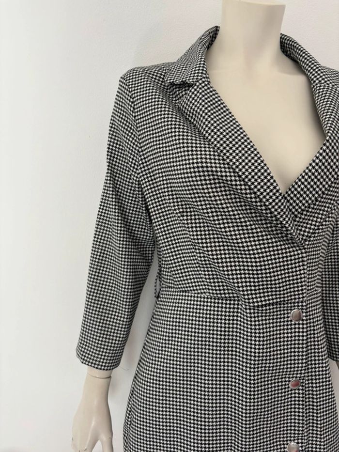 🌺Robe tailleur/blazer manche longue blanc et noir au motif pied de poule Taille L/40🌺 - photo numéro 2