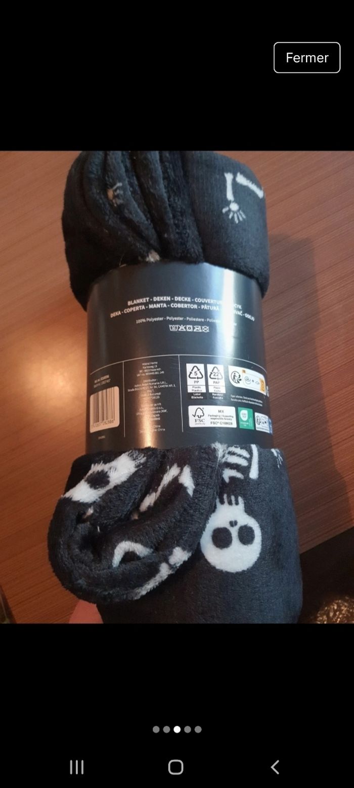 Plaid imprimé squelette - photo numéro 3