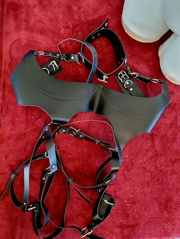 Ceinture de corps corset noire festival costume bondage - photo numéro 4