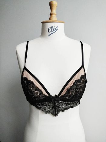 Soutien gorge dentelle noir et nude