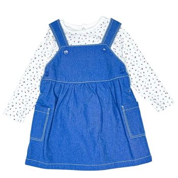 Petit Bateau Ensemble T-shirt + Salopette 12 mois en coton