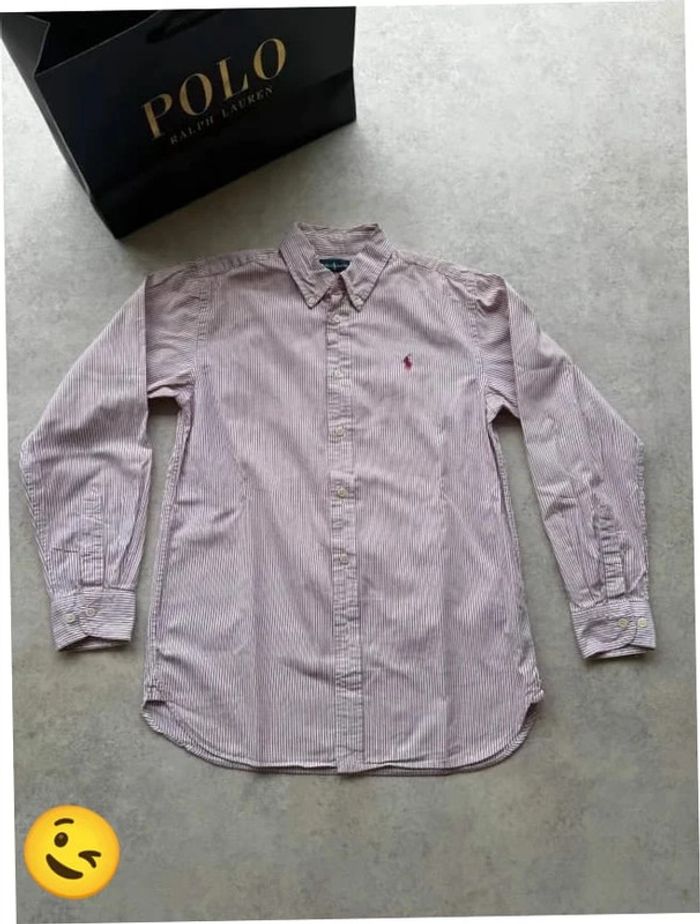 Chemise Ralph Lauren manche longue Taille S rouge blanc Homme Men CHE26 - photo numéro 4