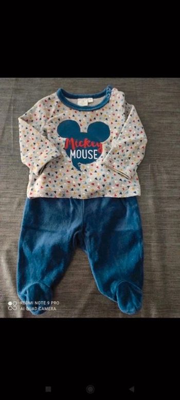 Mignon pyjama velours 2 pièces Mickey Disney 3 mois