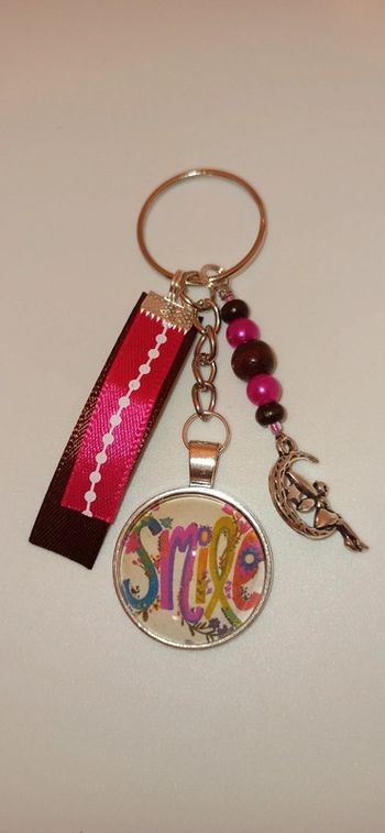 Cadeau pensées positives, porte clé message bijoux de sac "smile"