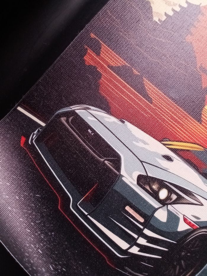 AFFICHE POSTER TOILE A4 VOITURE PAYSAGE NUIT JAPON - photo numéro 2