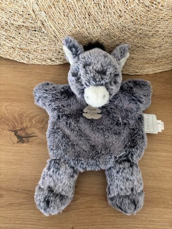 Neuf doudou marionnette âne gris bleuté histoire d ours 