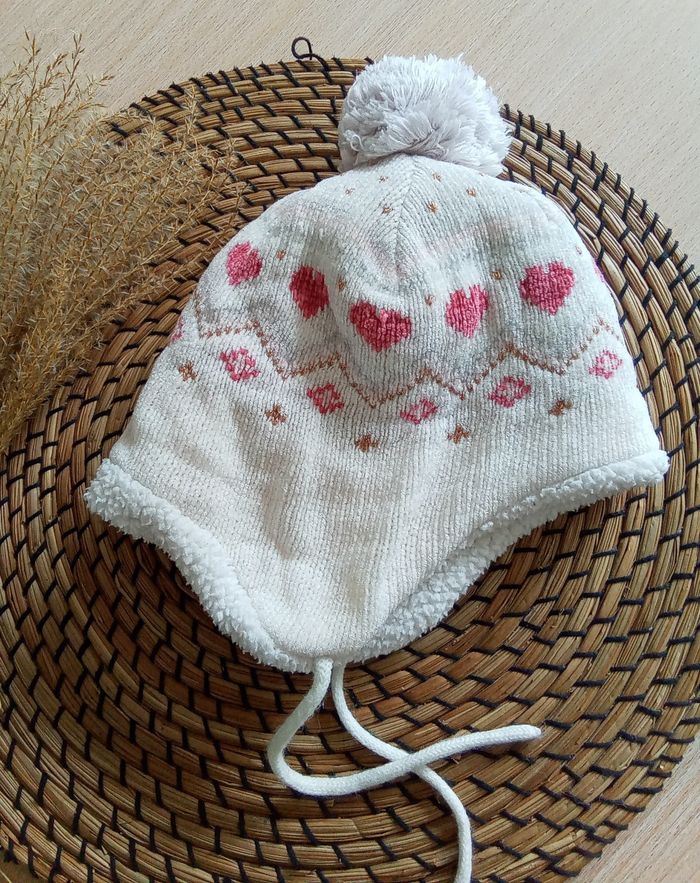 Bonnet péruvien crème avec motifs Obaibi 12/18 mois - photo numéro 4
