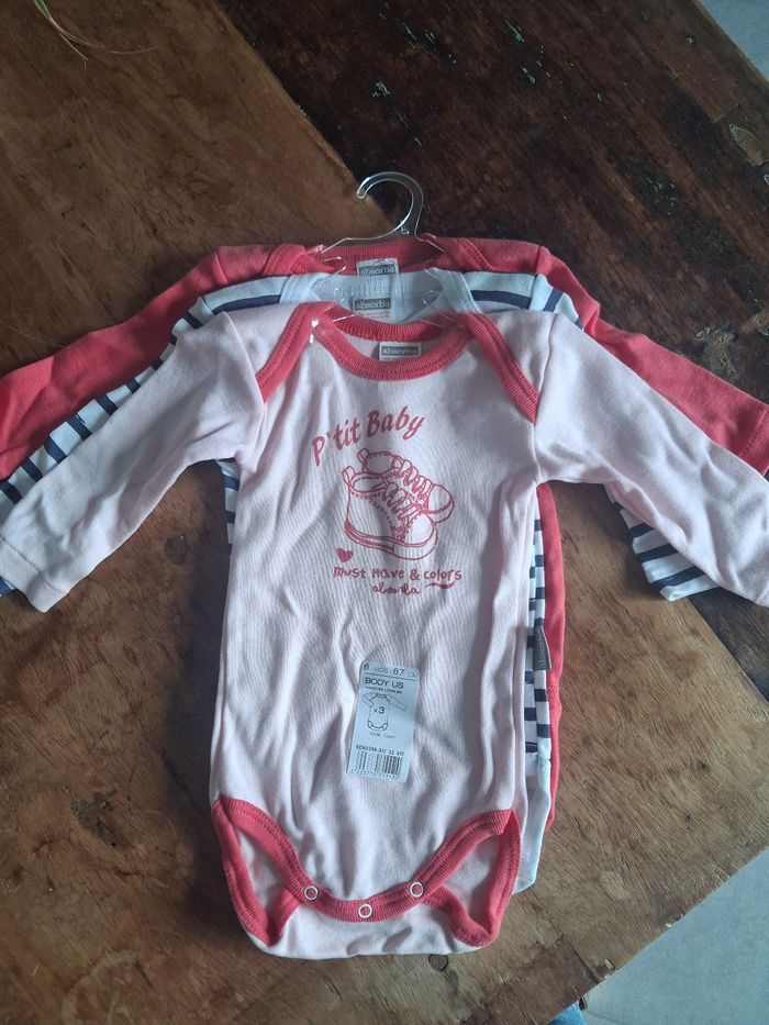 Lot 3 bodys Absorba fille ML neufs