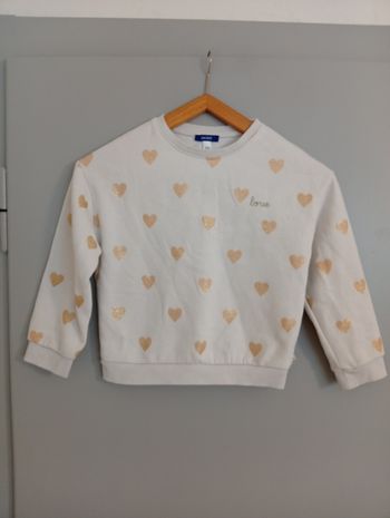 Sweat écru cœurs 8ans Okaïdi 