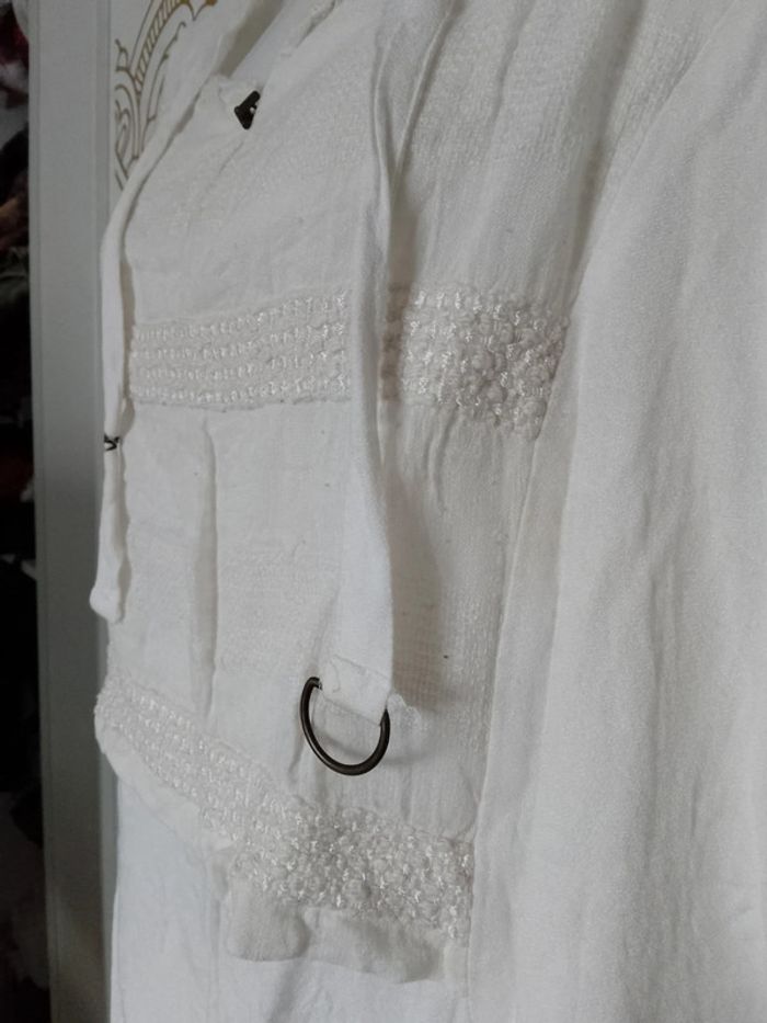 Jolie Tunique bohème blanche taille 40 - photo numéro 5