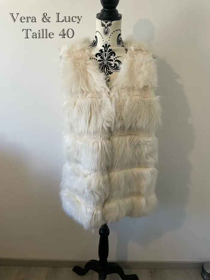 Gilet long en fausse fourrure Vera & Lucy - Taille 40