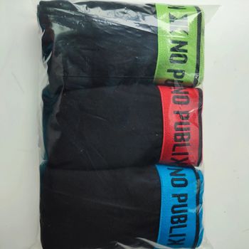 Lot de 3 boxers en coton noir pour homme taille L, No Publik