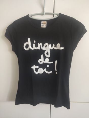 Jennyfer tee shirt noir dingue de toi M
