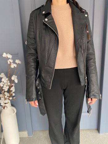 Veste similicuir noire - Forget me not- Taille S