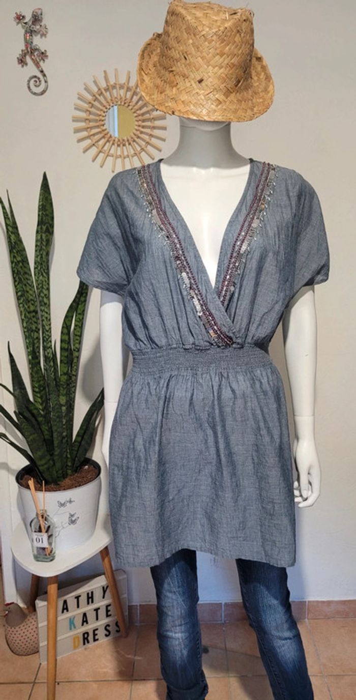 Tunique aspect jeans