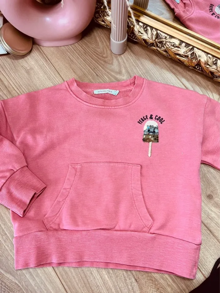 Taille 3 ans tenue 2 pièces fille Monoprix eldys rose et noir * jogging * 🩷 - photo numéro 2