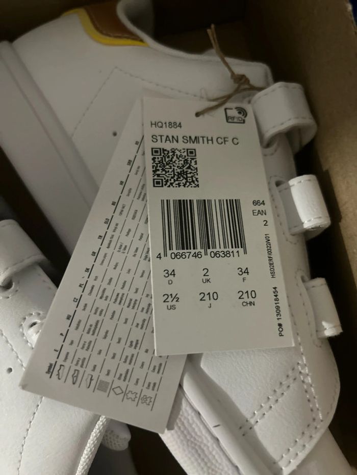 Baskets blanche Stan Smith Adidas à scratch 34 - photo numéro 10