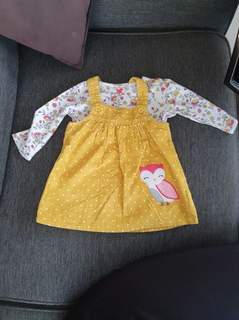 Robe a bretelles et tee-shirt ML carter's 6 mois