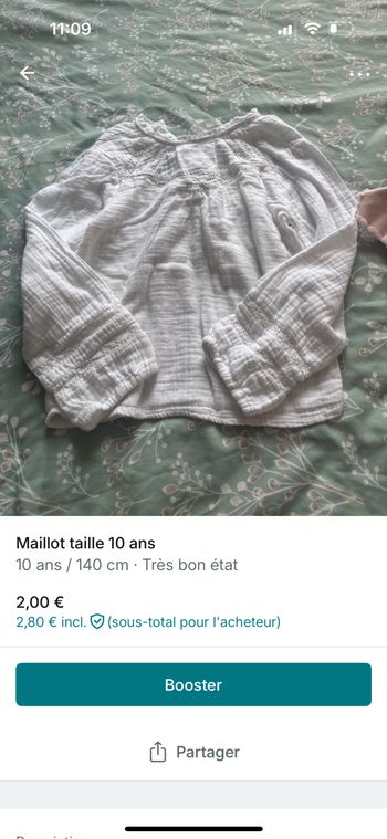 Maillot taille 10 ans