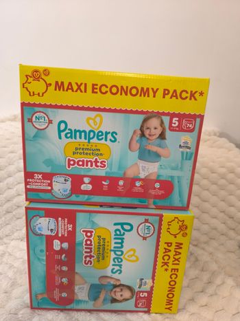 Pampers premium pants T5 - 2*74 couches culottes