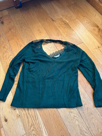 Pull naf naf vert XL dos dentelle