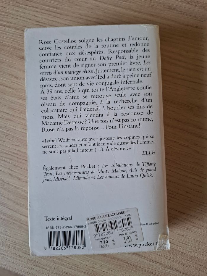 Roman de Isabel Wolff Rose à la rescousse en bon état - photo numéro 2