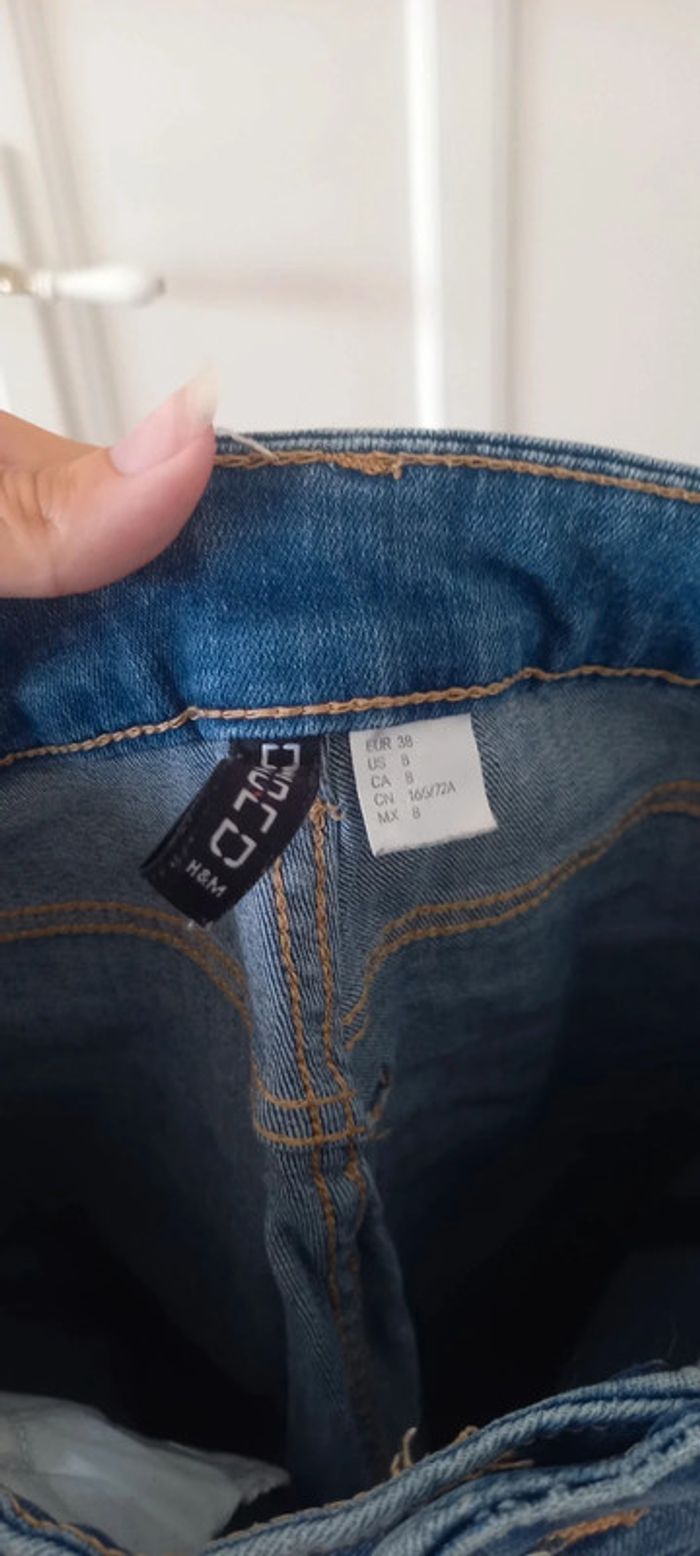 Jean skinny troué bleu H&M 38 - photo numéro 5
