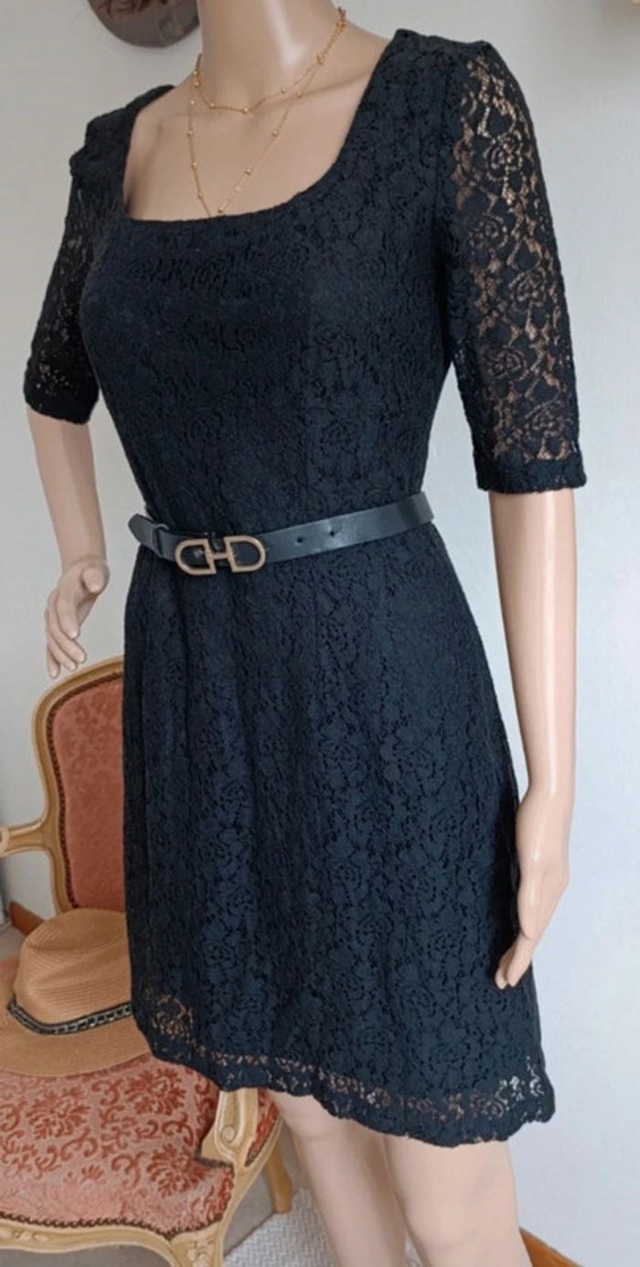 Robe courte dentelle noire taille M - promod - photo numéro 3