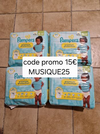 116 couches Pampers premium protection taille 6