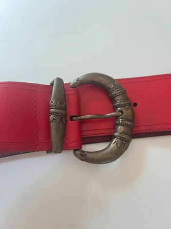 Ceinture rouge cuir véritable de qualité