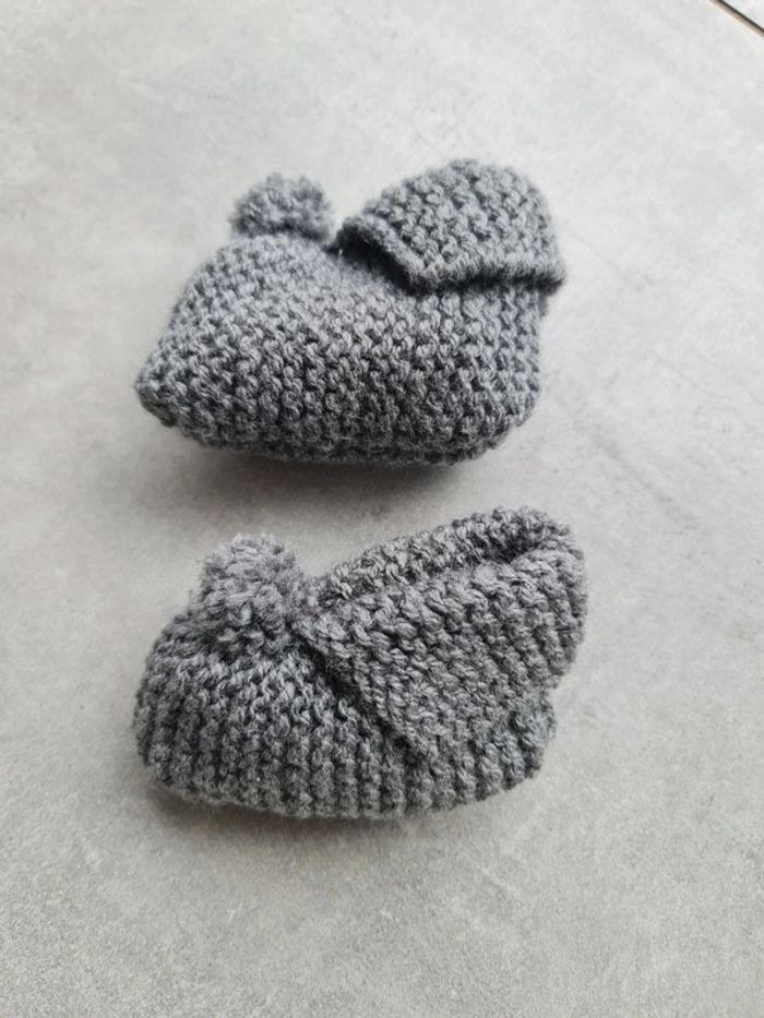 Chausson bébé en laine maternité 6-9 mois - photo numéro 2