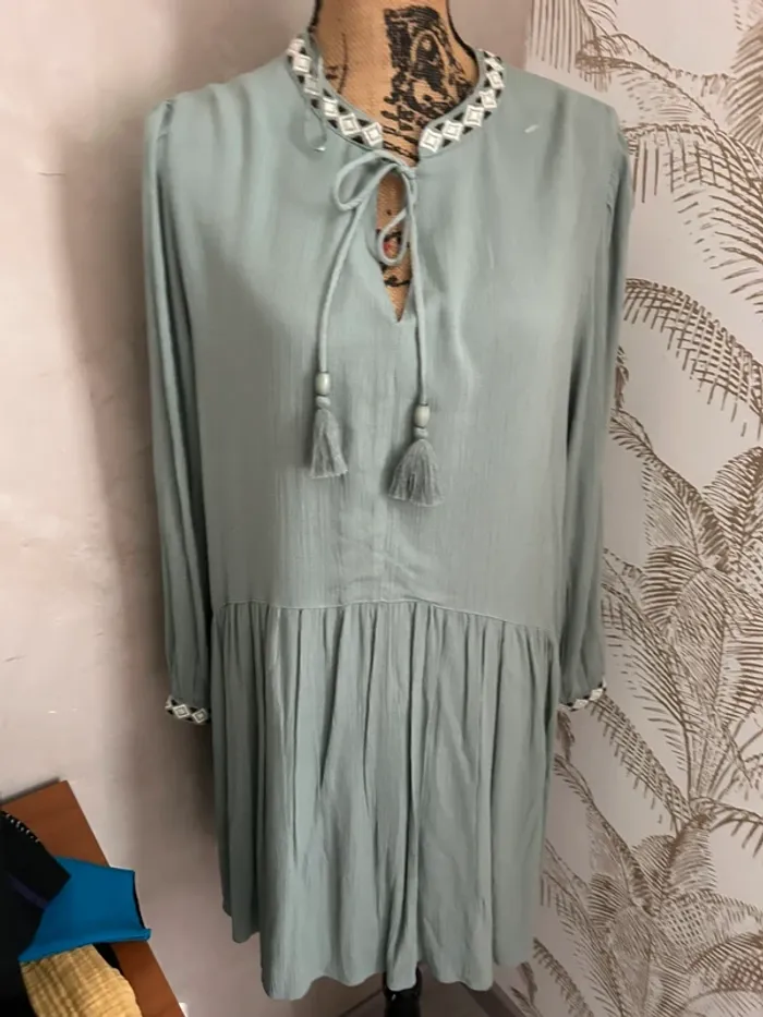 Robe sauge poudrée - photo numéro 2