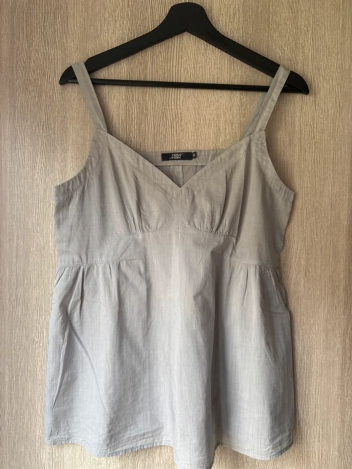 Top  en coton gris - Y2K - New man - T40 - photo numéro 2