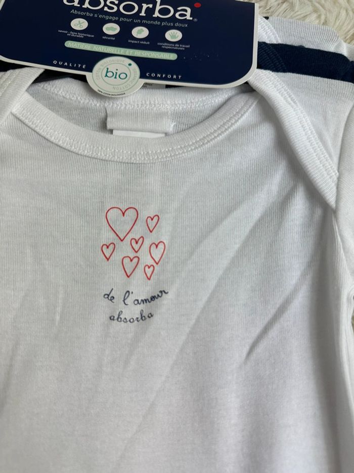 Lot de 3 bodies Absorba taille 6 mois - photo numéro 2
