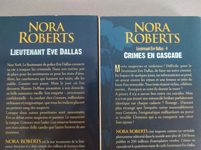 Lot de 5 romans de Nora Roberts série Ève Dallas - photo numéro 4