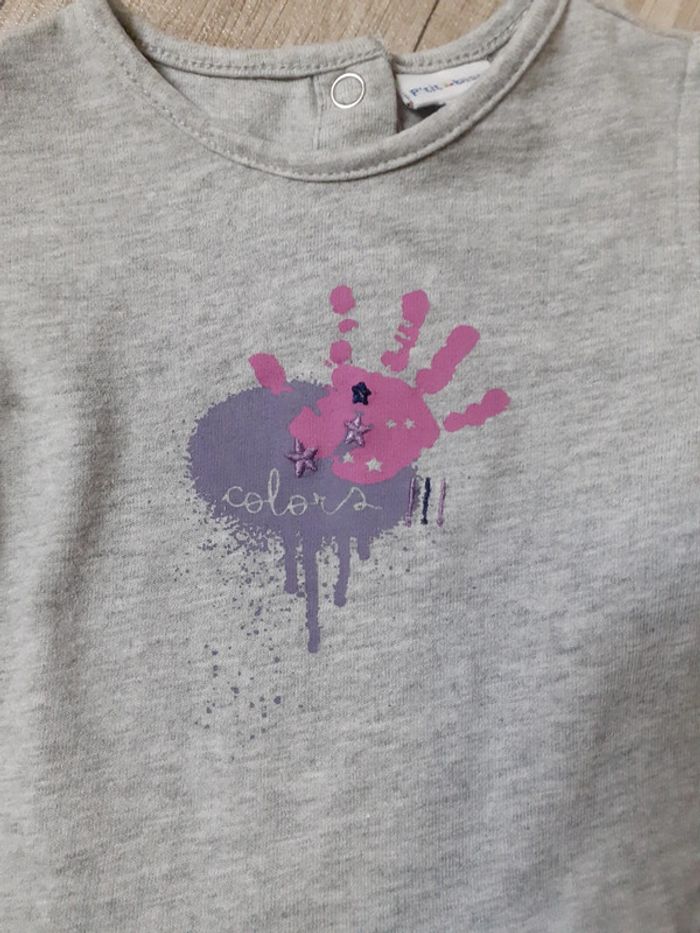 Tunique et legging fille grise et violette 6 mois neuve - photo numéro 7