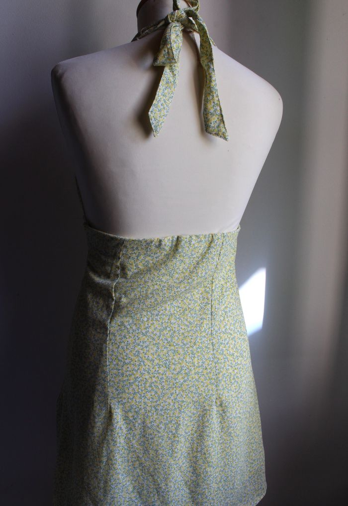 Robe dos nu Divided/H&M jaune fleurie - photo numéro 5