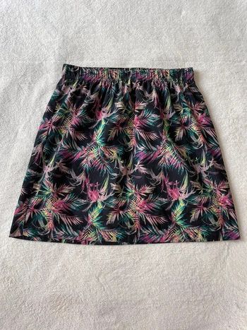 Jupe fluide doublée motifs fleurs colorées été ceinture élastique