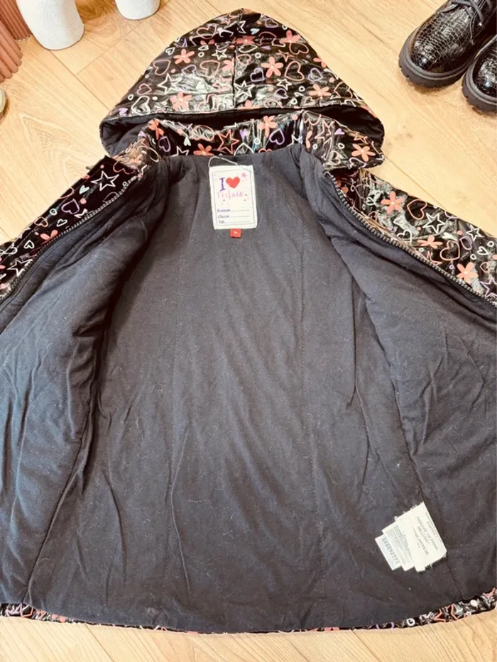 Taille 3 ans imperméable fille Tissaia noir rose orange * motifs * 💕 - photo numéro 6