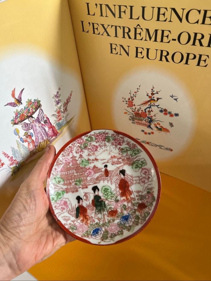 Lot de 5 coupelles japonaises en porcelaine – décor Geisha - photo numéro 2