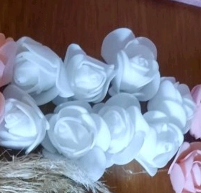 Lot 8 petite rose blanche decoration champêtre baptêmes