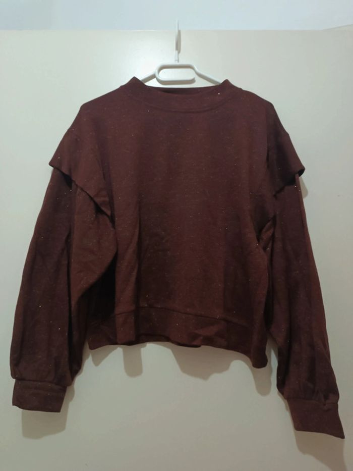 Pull bordeaux pailleté