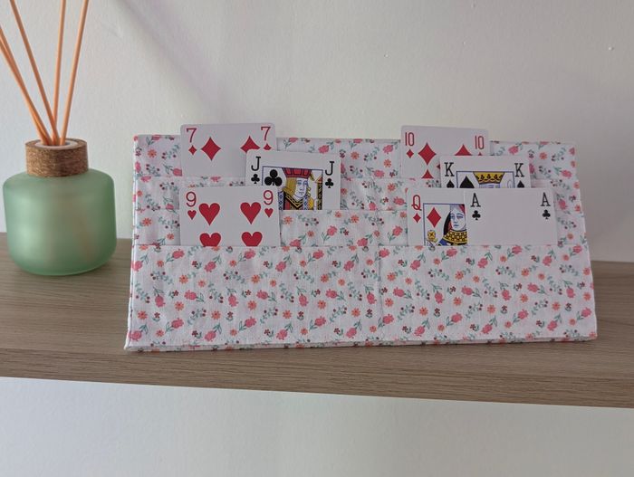 Porte cartes modèle blanc fleuri - photo numéro 4