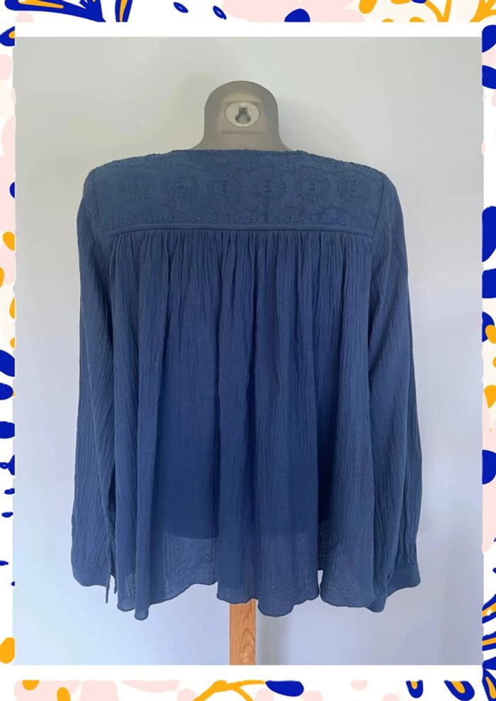 Blouse bleue brodée Comptoir des Cotonniers – Taille M – Élégante & légère - photo numéro 6