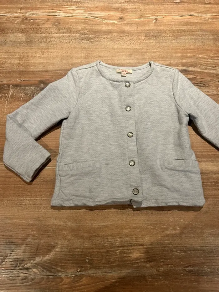 Gilet gris pailletée 4 ans