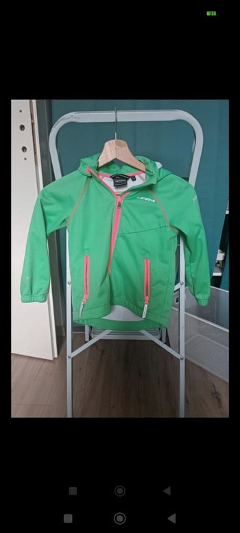 Veste mi saison icepeak, vert et rose taille 3/4 ans